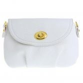 Women Leather Satchel Shoulder Handbag White