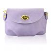 Women Leather Satchel Shoulder Handbag Light Purple