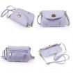 Women Leather Satchel Shoulder Handbag Light Purple