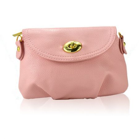 Women Leather Satchel Shoulder Handbag Pink