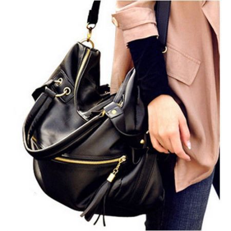Lady Hobo PU Tassel Leather Handbag Shoulder Bag
