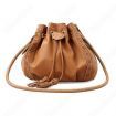 Women Bucket Tassels Handbag Messenger Flower Shoulder Bag Brown