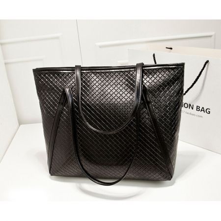 Casual Satchel Totes PU LEATHER Shopper Bags Messenger Handbag Bag Black