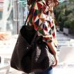Casual Satchel Totes PU LEATHER Shopper Bags Messenger Handbag Bag Black