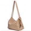 Womens Hobo Studded Rivet Tote Messenger Handbag Shoulder Bag khaki