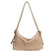 Womens Hobo Studded Rivet Tote Messenger Handbag Shoulder Bag khaki