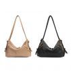 Womens Hobo Studded Rivet Tote Messenger Handbag Shoulder Bag khaki