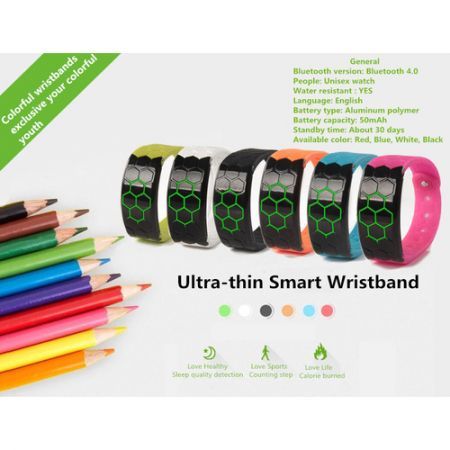 F1 Water Resistant Smart Bluetooth 4.0 Watch Bracelet Call Reminder - Green