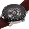 Leather Band Self-Winding Mechanical Wrist Watch Black