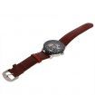 Leather Band Self-Winding Mechanical Wrist Watch Black