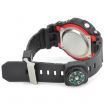 SD-1220 Water Resistant Dual Time Display Quartz Sport Wrist Watch w / Compass - Black + Red