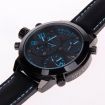 SPEATAK 60145G-6 Men's 3-Quartz Movement Genuine Leather Band Watch - Black + Blue