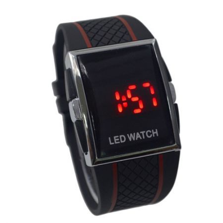 HY-2 Men's Fashionable Digital Wrist Watch with LED Black