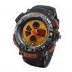 HY-1 Men's Quartz LED Electronics Dual Time Display Wrist Watch ?C Black + Orange