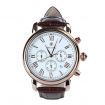 SPEATAK Men's Fashion Stainless Steel PU Leather Wrist Watch - Brown + Golden + White