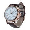 SPEATAK Men's Fashion Stainless Steel PU Leather Wrist Watch - Brown + Golden + White