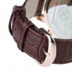 SPEATAK Men's Fashion Stainless Steel PU Leather Wrist Watch - Brown + Golden + White