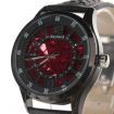 Daybird 3814 Fashionable Cow Split Leather Band Men's Automatic Mechanical Wrist Watch - Red + Black