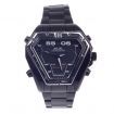 WEIDE WH-1102 Quartz & LED Electronics Dual Time Display Men's Wrist Watch - Black + Silver