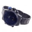 WEIDE WH-2039 Men's Quartz & LED Electronics Dual-Display Wrist Watch - Black + Blue