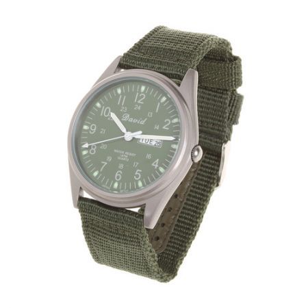 Military Glow in the Dark Water Resistant Quartz Wrist Watch - Army Green