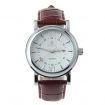 ORKINA 040 Men's Brown Leather Strap White Dial Quartz Watch with Calendar Display