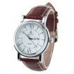 ORKINA 040 Men's Brown Leather Strap White Dial Quartz Watch with Calendar Display