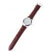 ORKINA 040 Men's Brown Leather Strap White Dial Quartz Watch with Calendar Display