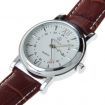 ORKINA 040 Men's Brown Leather Strap White Dial Quartz Watch with Calendar Display