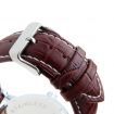 ORKINA 040 Men's Brown Leather Strap White Dial Quartz Watch with Calendar Display