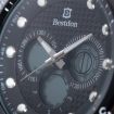 BESTDON BD5515G Men's Quartz LED Electronics Dual Time Display Wrist Watch Black