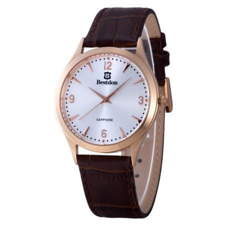 BESTDON BD98107G Men's Fashionable Waterproof Quartz Wrist Watch ?C Gold + Brown
