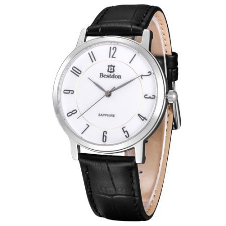 BESTDON BD98102G Men's Fashionable Waterproof Quartz Wrist Watch ?C Black + Silver + White