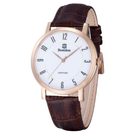 BESTDON BD98102G Men's Fashionable Waterproof Quartz Wrist Watch ?C Gold + Brown + White