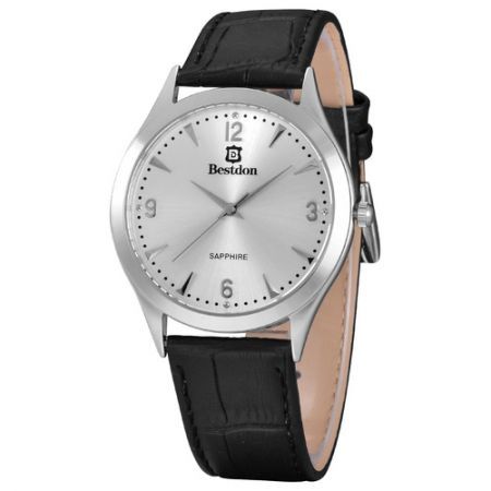 BESTDON BD98107G Men's Fashionable Waterproof Quartz Wrist Watch ?C Black + Silver
