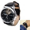 EYKI ELF8720L-S0202 Men's Vouge Auto-Mechanical Black Leather Strap Analog Wrist Watch