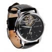 EYKI ELF8720L-S0202 Men's Vouge Auto-Mechanical Black Leather Strap Analog Wrist Watch