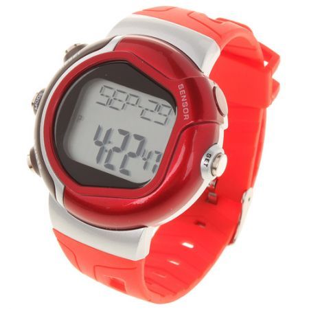 Stylish Digital Sports Heart Rate Monitor Wrist Watch Red