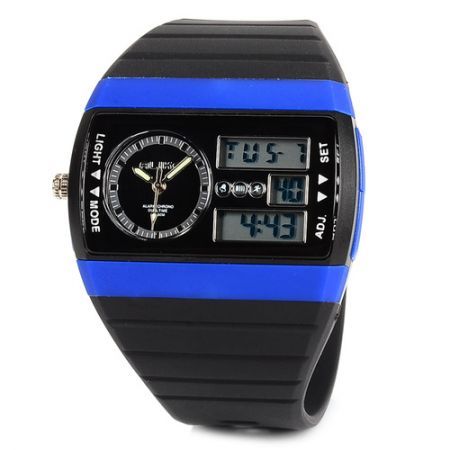 ALIKE AK8116 Sports Quartz Diving Wrist Watch - Black + Blue