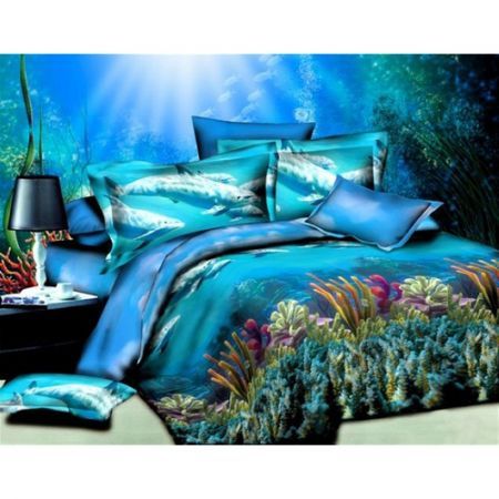 Queen Size Duvet Cover 4 Piece Bedding Set Underwater