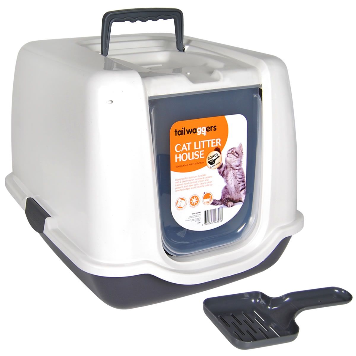 Portable Covered Cat Litter Box with Scoop Crazy Sales
