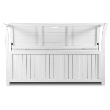 White Wooden Outdoor Garden Storage Bench | Crazy Sales