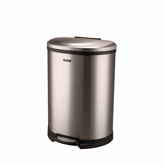 50L Pedal Recycling Bin Kitchen Waste Trash Can Rubbish Bin Quiet S/S