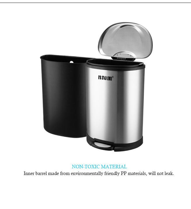50L Stainless Steel Fingerprint Proof Step Garbage Bin Crazy Sales