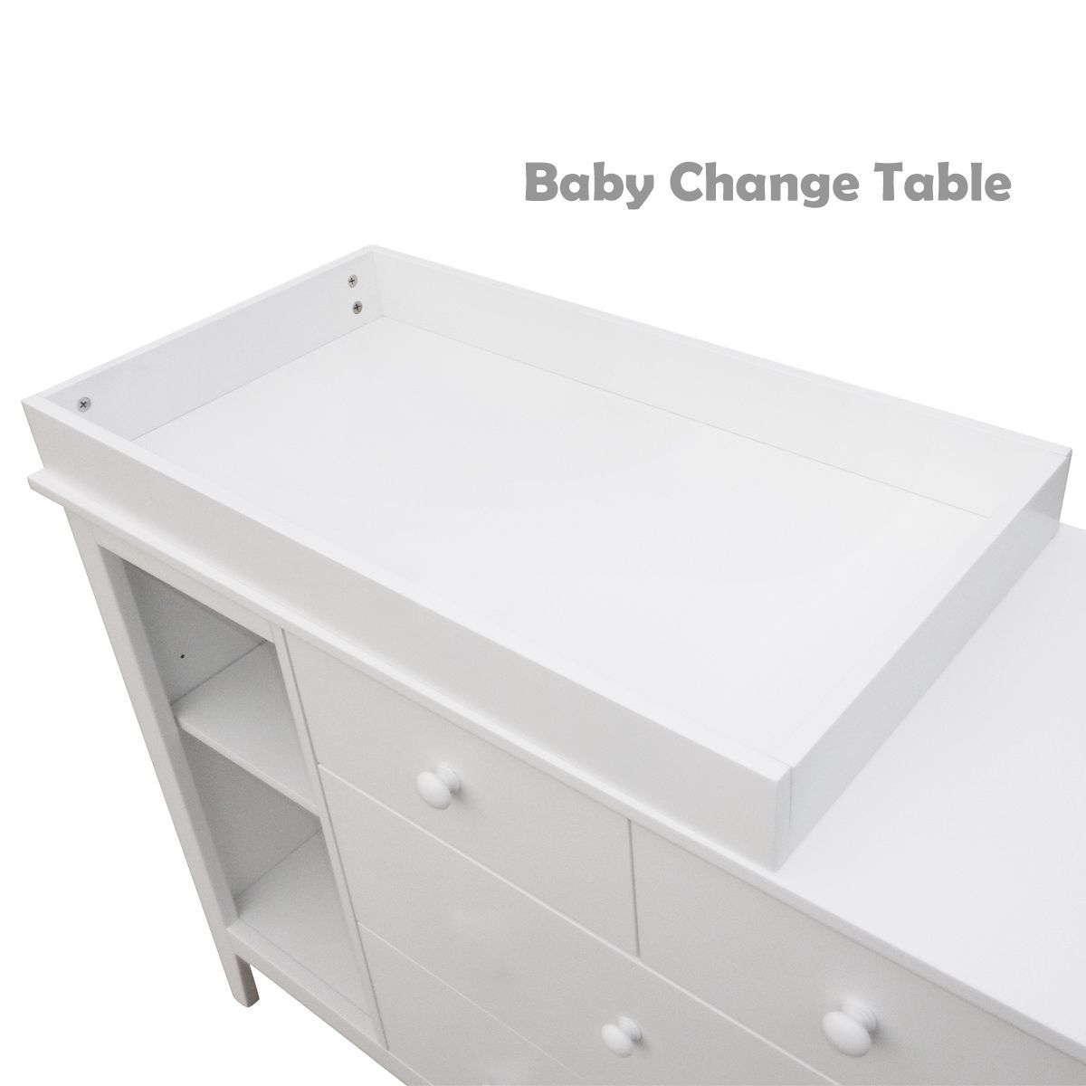 White Baby Changing Table with Four Drawers Crazy Sales