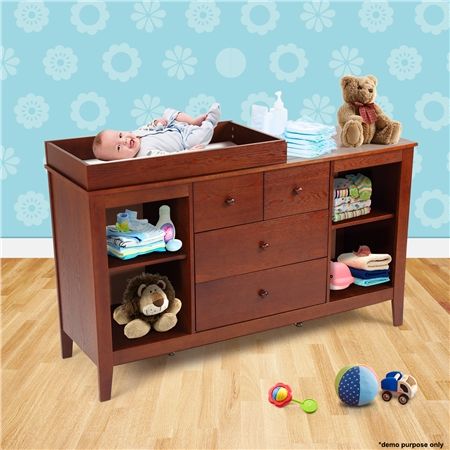 Walnut Baby Changing Table With Four Drawers Crazy Sales