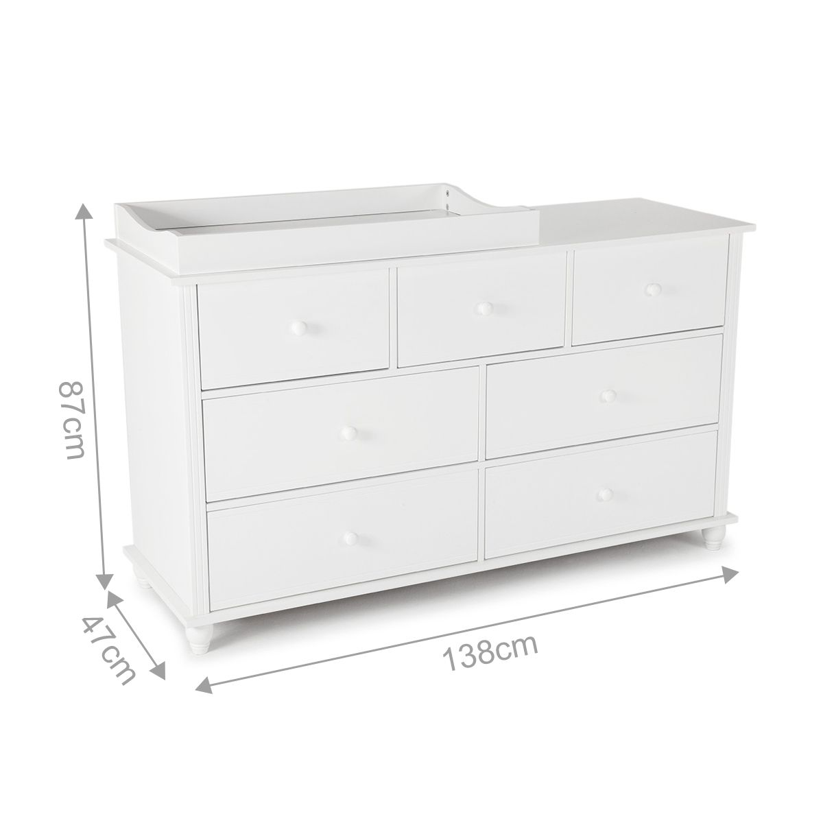 White Baby Changing Table with Four DrawersSmall Crazy Sales