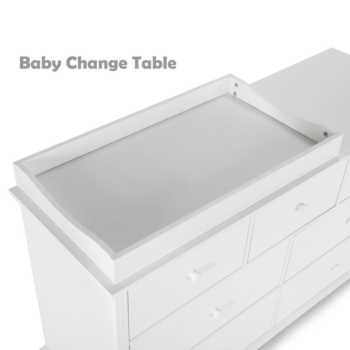 White Baby Changing Table with Four DrawersSmall Crazy Sales