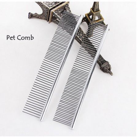 LUD Fine Stainless Steel Teeth Pin Comb Puppy Pet Dog Cat Animal Hair Grooming