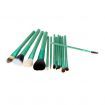 13pcs Professional Makeup Brush Set Cosmetic Brush Kit Makeup Tool with Cup Holder Case Green